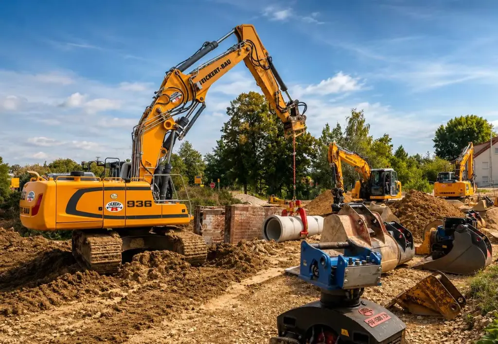 Bagger auf einer Baustelle